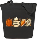 Hello Pumpkin Canvas Tote Bag for Women Aesthetic Fall Favorites Reusable Grocery Shopping Bags Thanksgiving Gifts