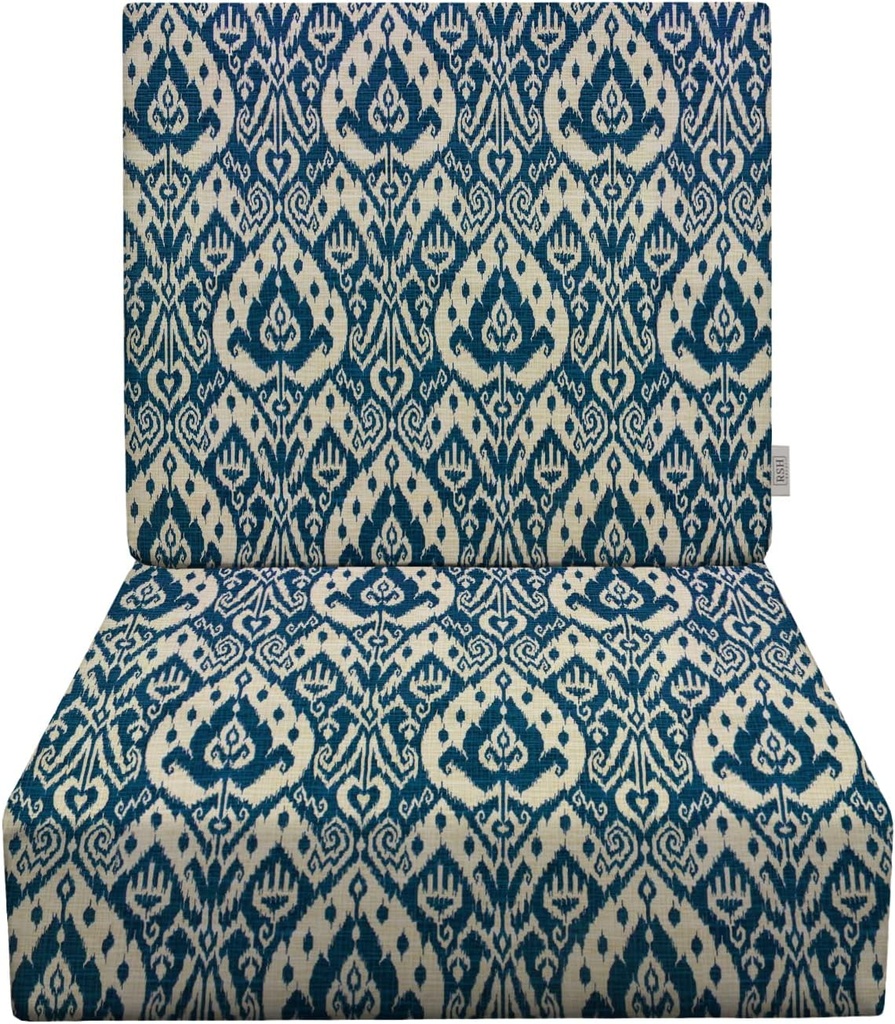 RSH DECOR: Deep Seating Foam Cushion Set | 24” x 27” Seat | All-Weather Spun Fabric | Water and Fade-Resistant | Outdoor Chair Cushion Set for Patio Furniture | Ashmore Marine