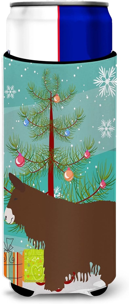 Caroline's Treasures Poitou Poitevin Donkey Christmas Decorative Can Hugger, Multicolor, Slim