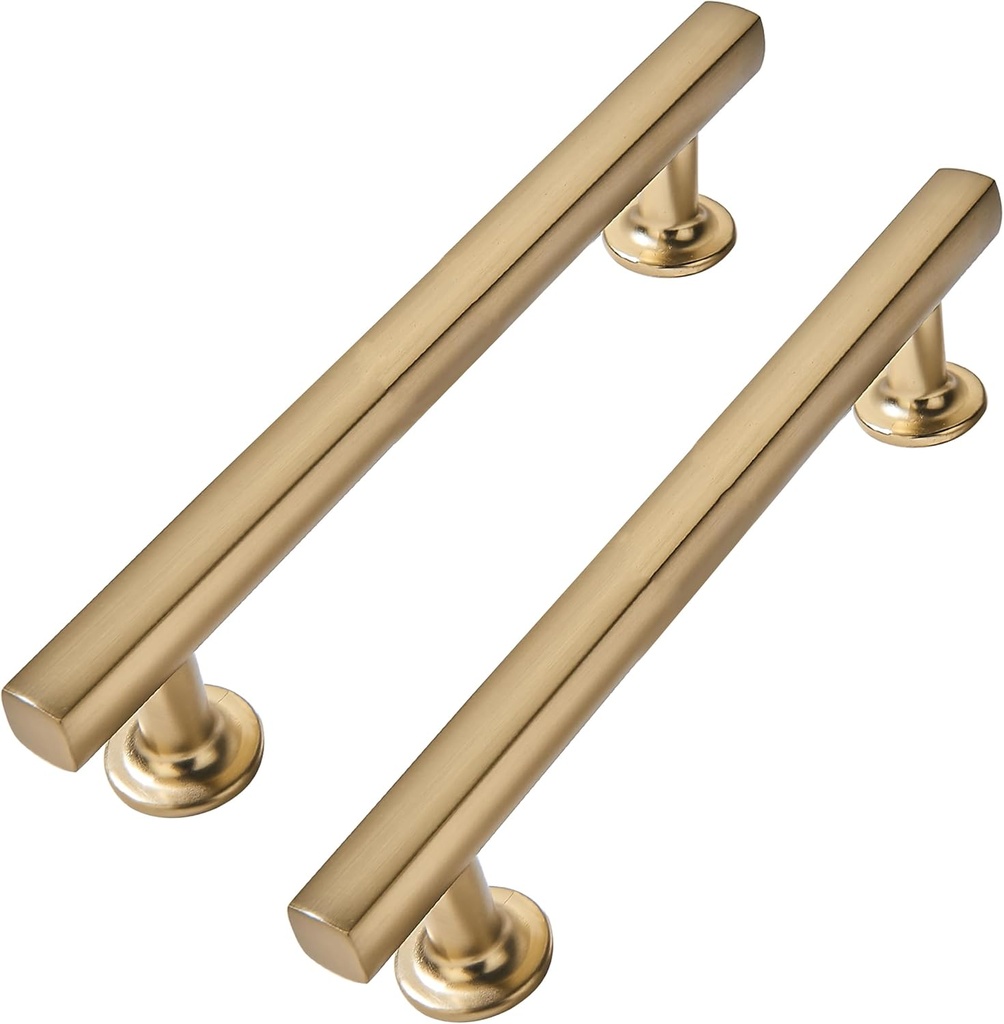 4 inch (102mm) 2 Pack Champagne Brozne Cabinet pulls Solid Heavy-Duty Handles Hardware for Kitchen Badroom Drawer Square Pulls Cupboard Cabinets