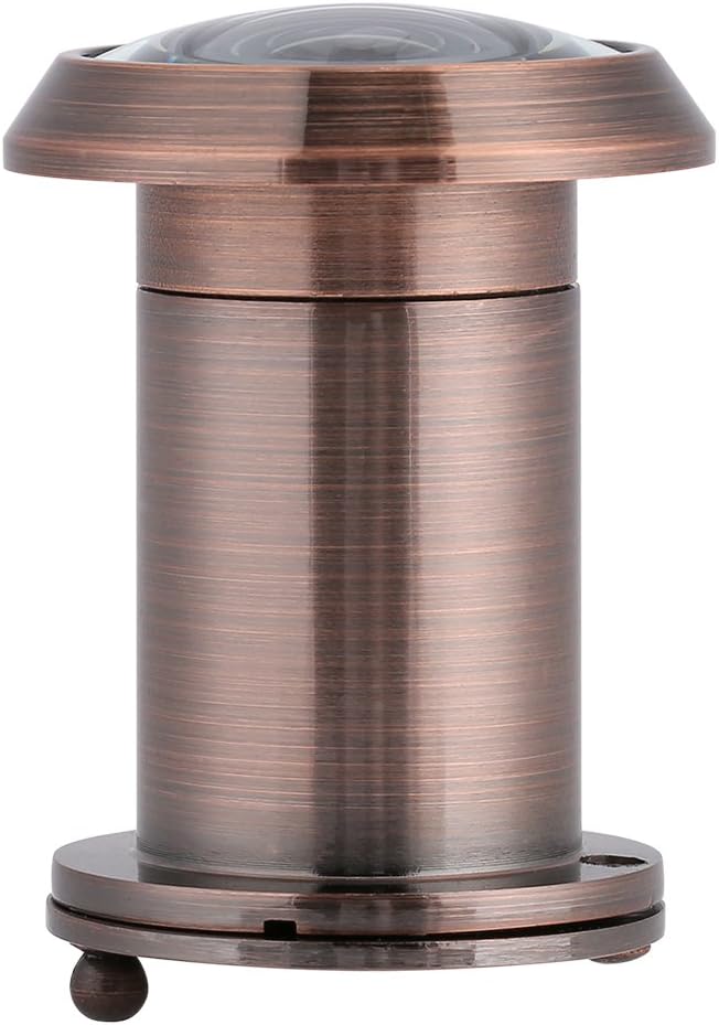 Acouto 220 Degree Wide Angle Home Security Door Viewer in Brushed Silver - Optical Glass Door Scope for Enhanced Visibility (Dark Copper Plating)