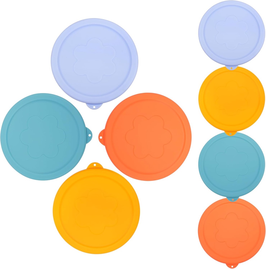 1 Cup (4 Pack) + 2 Cup (4 Pack) Silicone Replacement Lids Storage Cover for Pyrex 7202-PC and Anchor Hocking Glass Bowls (Container not Included) 8 Pack Microwave, Dishwasher and Freezer Safe