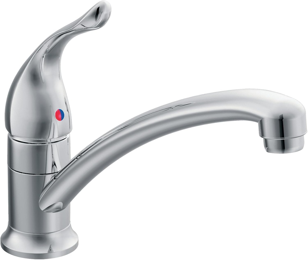 Moen Chateau Chrome One-Handle Single Hole Low Arc Standard Kitchen Faucet, 7423