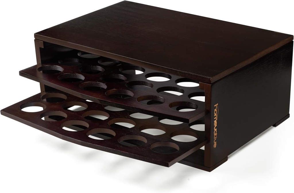 Homevative Coffee Stand for Vertuo w/Sliding Capsule Drawers, Natural Bamboo (Espresso)