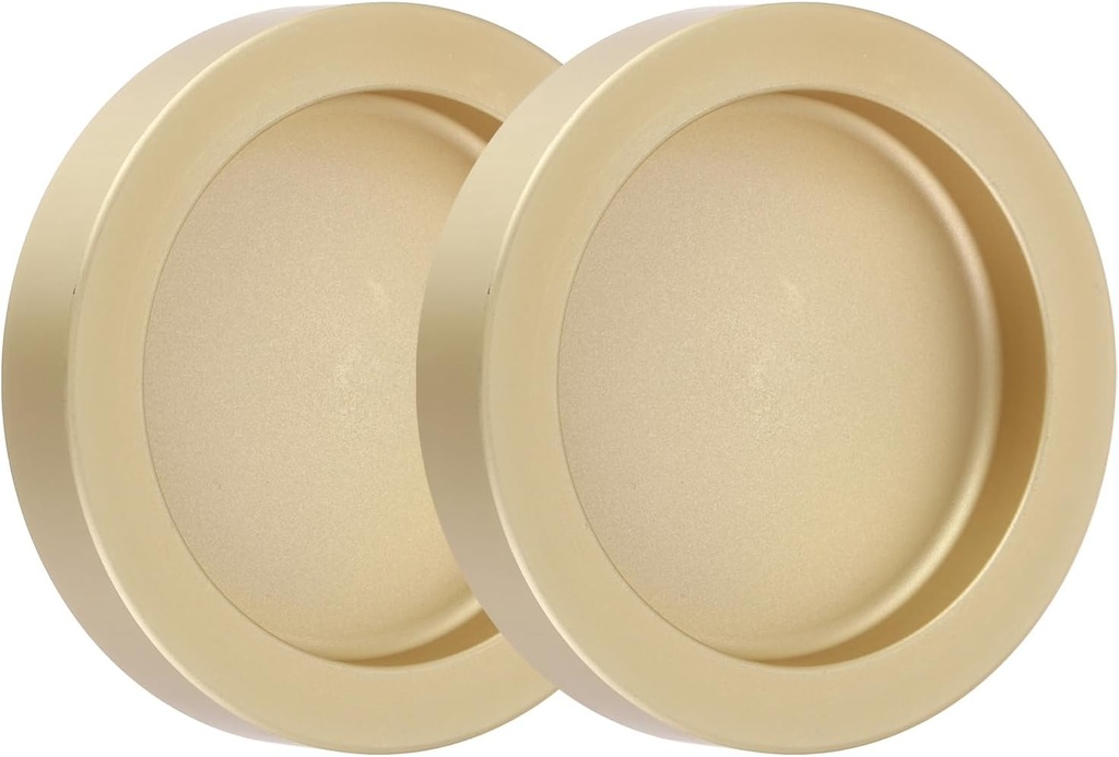 uxcell 2PCS Round Shower Glass Sliding Door Handles, 0.6" Aluminum Alloy Back-to-Back Bathroom Door Handles, Paste Stick-on Fixing Shower Pulls Door Pocket Sliding Knobs, Gold