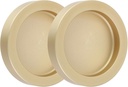 uxcell 2PCS Round Shower Glass Sliding Door Handles, 0.6" Aluminum Alloy Back-to-Back Bathroom Door Handles, Paste Stick-on Fixing Shower Pulls Door Pocket Sliding Knobs, Gold