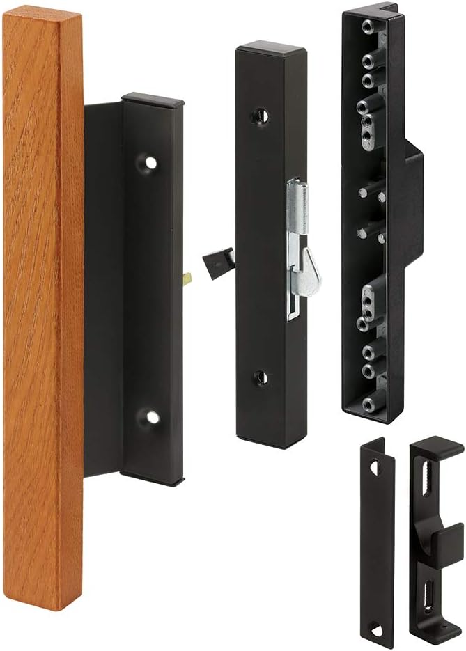 Prime-Line C 1105 Black Diecast with Hardwood Handle Surface Hook Sliding Patio Door Pull (Single Pack)