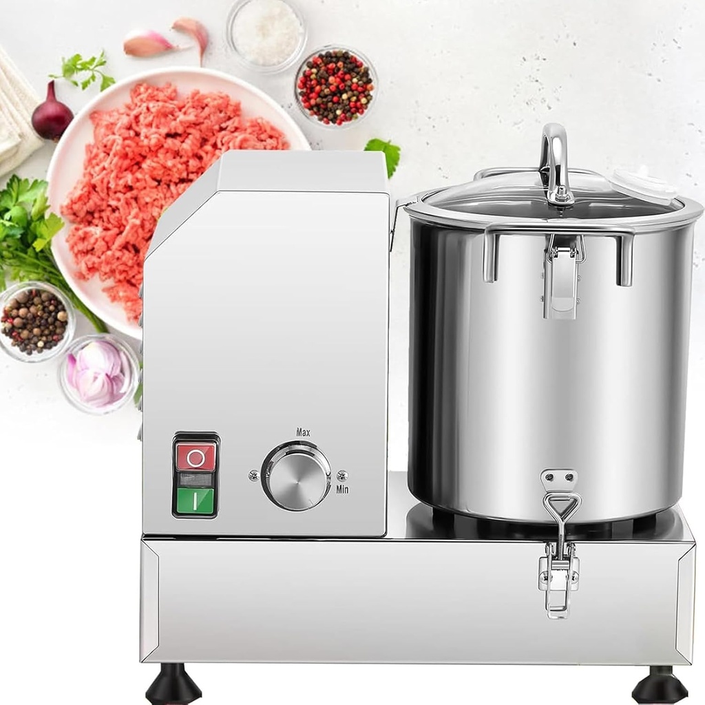 Commercial Vegetable Meat Food Processor, 6/9/15L Stainless Steel Food Shredder Chopper, 1200/1800W Electric Vegetable(9L) (6L)
