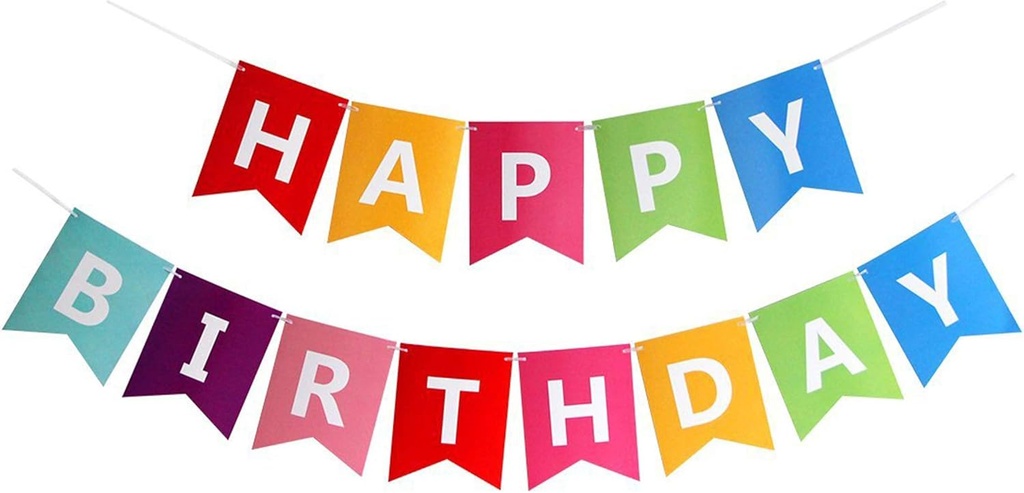 Fecedy Colorful Happy Birthday Banner Bunting