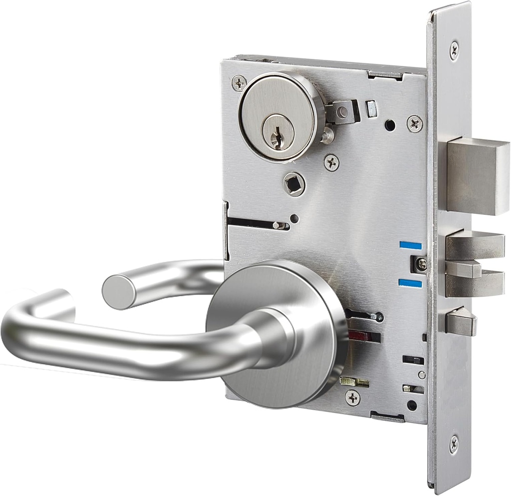 Keyed Entry Grade 1 Commercial Door Locks Heavy Duty Office Door Lever, Non-Handed, UL 3 Hour Fire Rated, ADA Compliant, Stainless Steel Finish Corridor F13