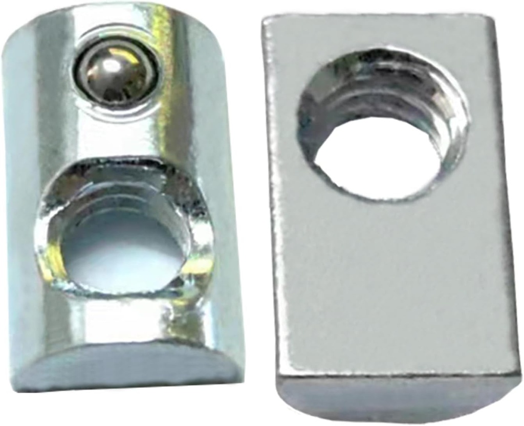 20 Packs 1/4-20 Threaded Steel Roll in T-Nut with Ball Spring, T Slot Accessories for Aluminum Extrusion Profile Rail