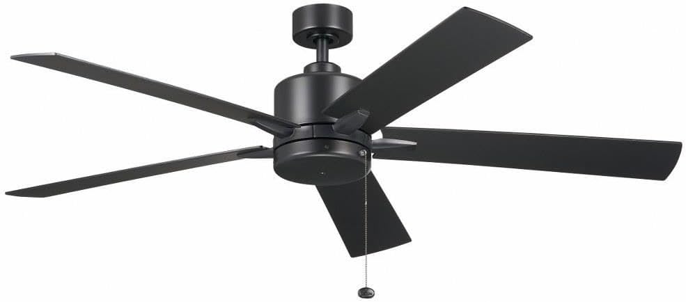 Kichler Lucian II 60” Ceiling Fan in Satin Black, Large Indoor Fan with Contemporary Design, 330243SBK