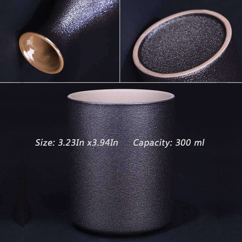 9 Pcs Japanese Style Ceramic Sake Warmer Set with 6 Pcs Sake Cups, 1 Pcs Sake Bottle, 1 Pcs Tray, 1 Pcs Heating Pot, Traditional Hand Painted Sake Set