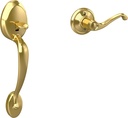 Schlage Lock Company Plymouth Front Entry Handle Flair Left-Handed Interior Lever (Bright Brass) FE285 PLY 505 FLA 605 LH - LOCK FE285 PLY 505 FLA 605 LH