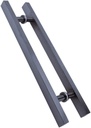 Glass Door Handle Set,Heavy Duty Brushed Stainless Steel Double Side Bar Handle,Square Shop Push Door Pull Handle,for Hotel Home Club Office Store Barn/Bronze/Hole Center 1400 Mm (