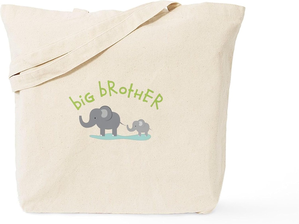 CafePress Elephant Big Brother Tote Bag Reusable Natural Beige Canvas Shopping Bag