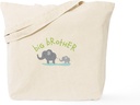 CafePress Elephant Big Brother Tote Bag Reusable Natural Beige Canvas Shopping Bag