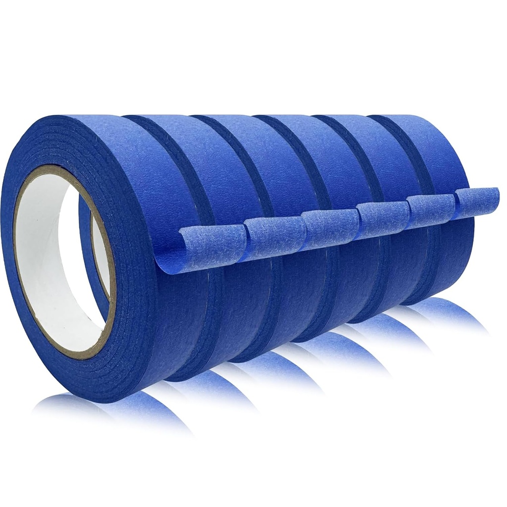 Masking Tape, Blue Tapes, Painters Tape, Artist Painter's Painting Paper Tape for Multi-Purpose Wall Paint, DIY Crafts, Scrapbook, Decoration, Labeling, Edge Finishing, 0.94INx60.1YDSx6 Rolls=360.6YDS