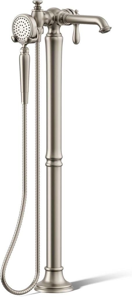 Kohler K-T72790-9M-BN Artifacts Floor Mount Bath Filler Trim with Handshower, Brushed Nickel