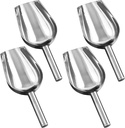 Rust-Resistant Serving Utensils, Kitchen Bar Buffet, Flour, Dry Goods, Kitchen Spoon with Handle for Ice, 4 Pcs Stainless Steel Ice Scoops, 9.5 X 3.8 X 1.8 in, Metal Food Scoops