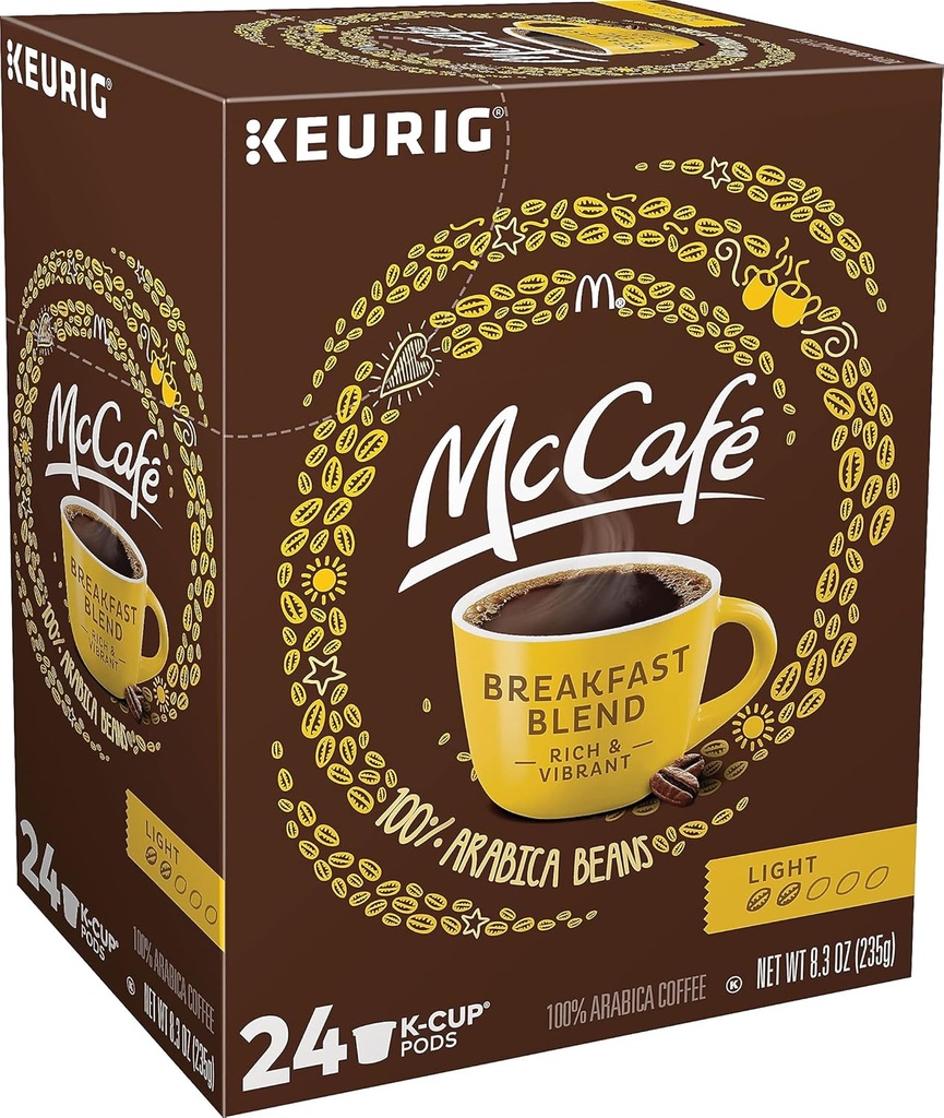 McCafe 24328029 McCafe Breakfast Blend Coffee K-Cup Pods Light Roast