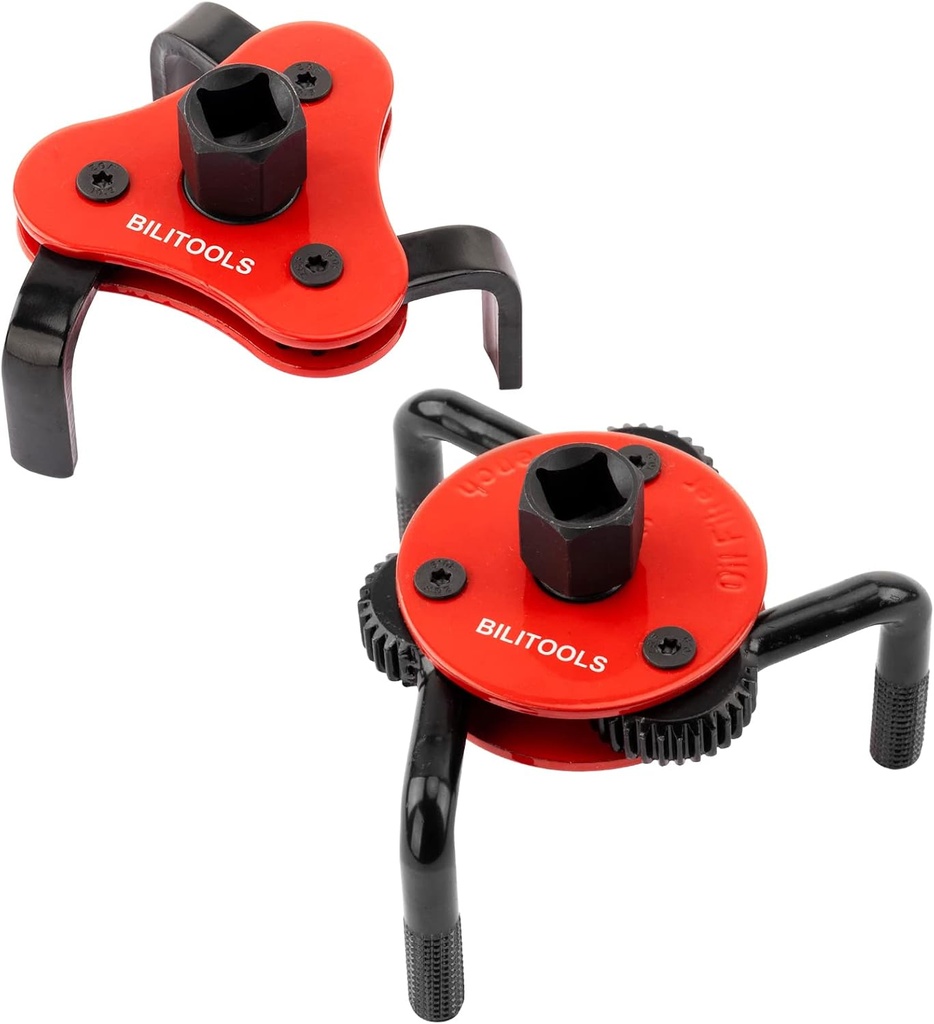 BILITOOLS Oil Filter Removal Tool, Universal Oil Filter Wrench Set Adjustable 2-1/2 to 4 inch & 3 to 5-1/8 inch, 1/2" Drive