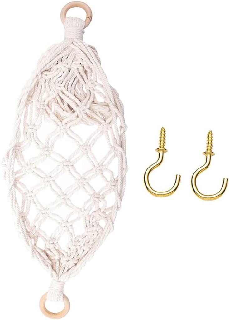 STOBAZA Handmade Cotton Rope Woven Fruit Hammock Basket for Kitchen Storage Detachable Organizer for Vegetables and Fruits Stylish Hanging Holder for Kitchen Counter and Cabinets