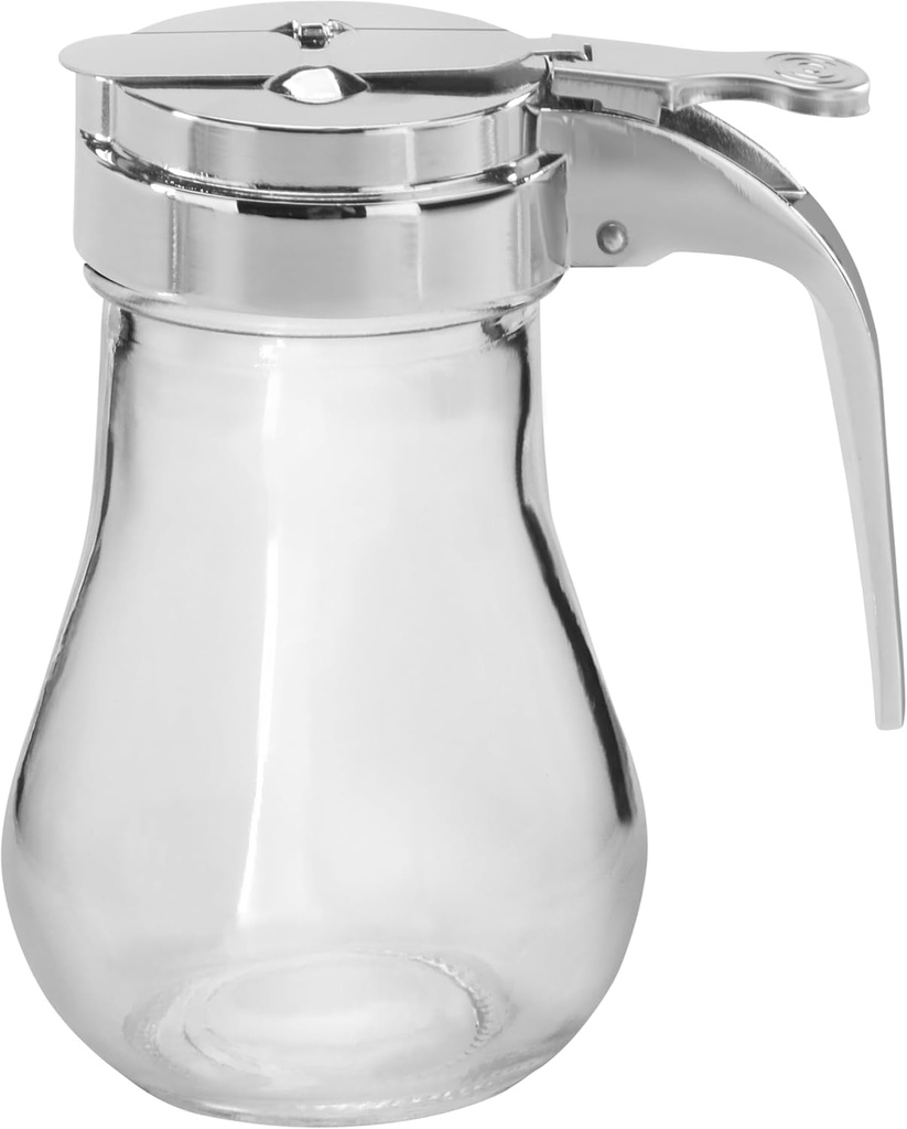 New Star Foodservice 22469 Syrup Dispenser with Chrome Plated Zinc Alloy Top, 6-Ounce, Set of 12