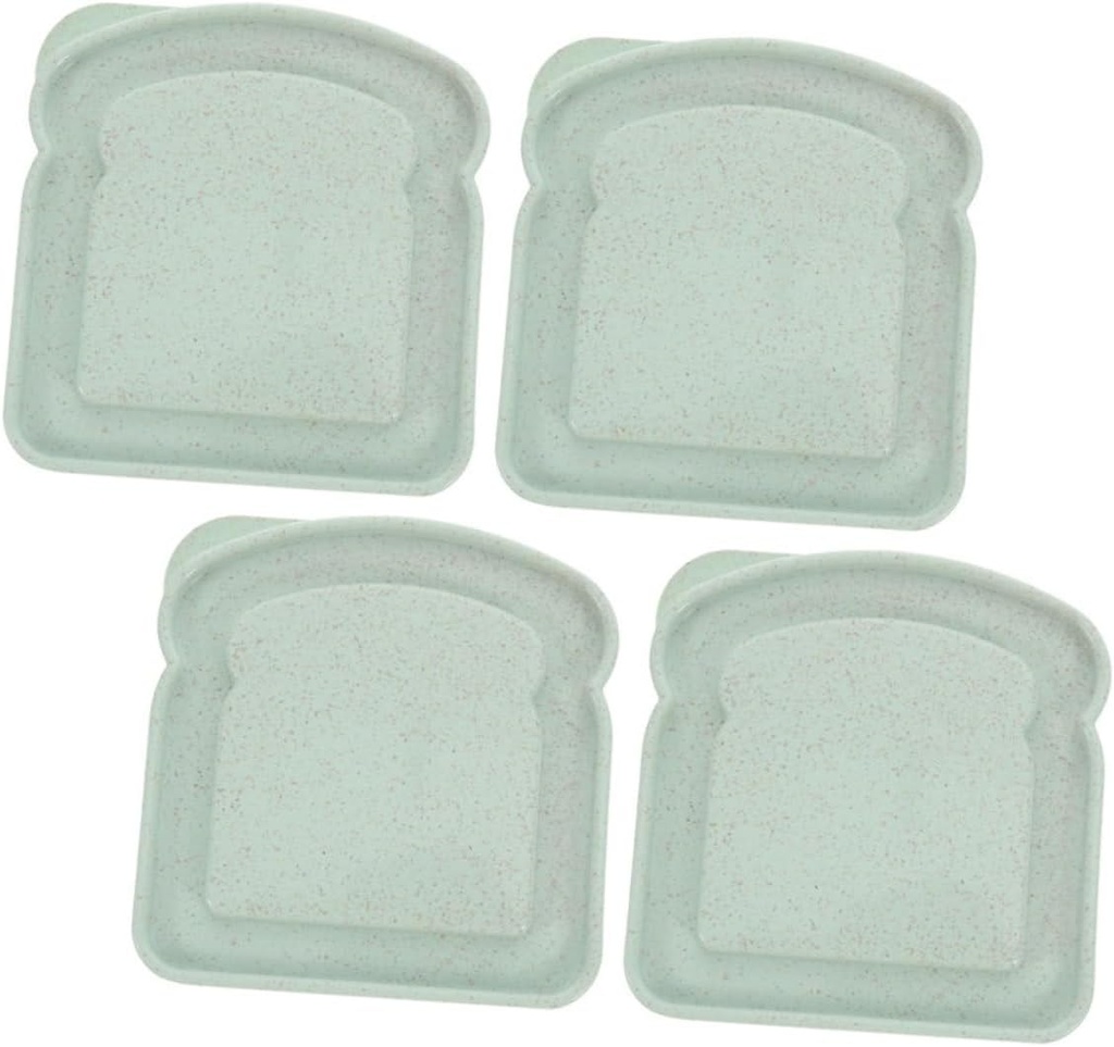 Zerodeko 4pcs Portable Sandwich Storage Box Lid Convenient Bread Container for Home Kitchen Bakery and Picnics Easy to Organize Food and Snacks