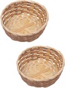 LIFKOME 2pcs Bamboo Woven Storage Baskets Kitchen Basket for Pantry Fruit Snacks Decorative