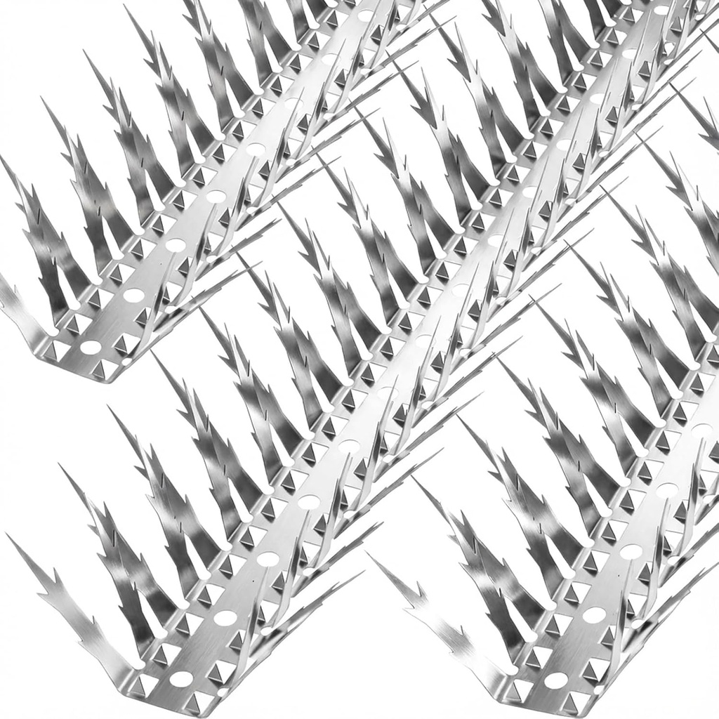 Bird Spikes, 5 Feet Stainless Steel Bird Control Spikes for Outside, Pigeon and Squirrel Blocking Spikes, for Garden Fence Roof and Window - 5 Strips Covers 1.5m