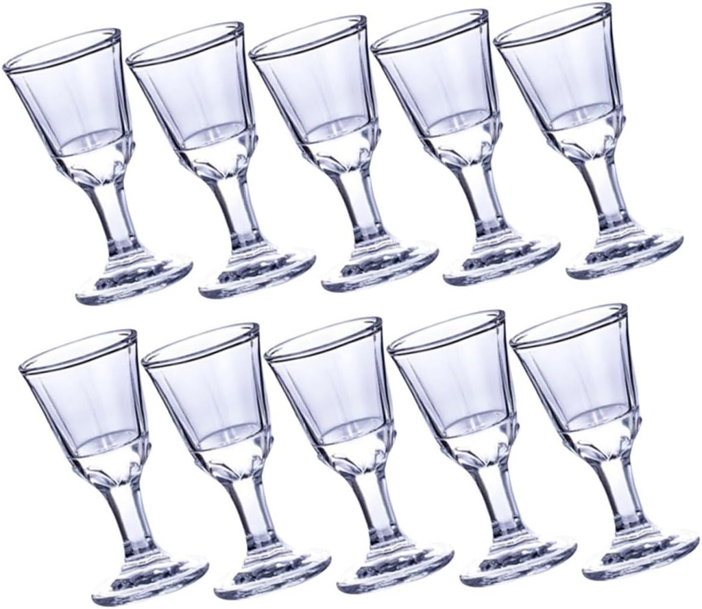 PRETYZOOM 10ml White Wine Glasses Small Liquor Cups Glass Liquor Goblet Highball Perfect for Parties and Weddings