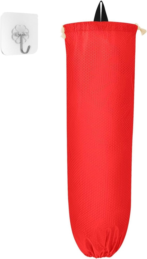 Plastic Bag Holder Red Grocery Bag Organizer,Reusable Shopping Bag Organizer,Storage Dispenser ​for Home Kitchen Decor Red