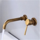 Bathroom Basin Hidden Wall Mounted Sink 360° Rotating Nozzle Bathtub Faucet hot and Cold Mixer (Color : Antique)