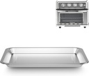 Stainless Steel Baking Tray Pan Compatible with Cuisinart Airfryer TOA-060 and TOA-065,Dishwasher Safe Cuisinart Air Fryer Toaster Oven Replacement Tray 1 Set.