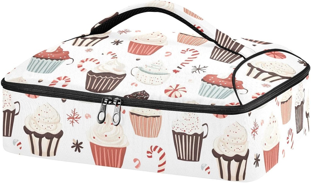 Heat Resistant Casserole Carrier Snow Christmas Winter Cake Insulated Portable Food Warmer for Picnic, Parties, Cookouts 20859373