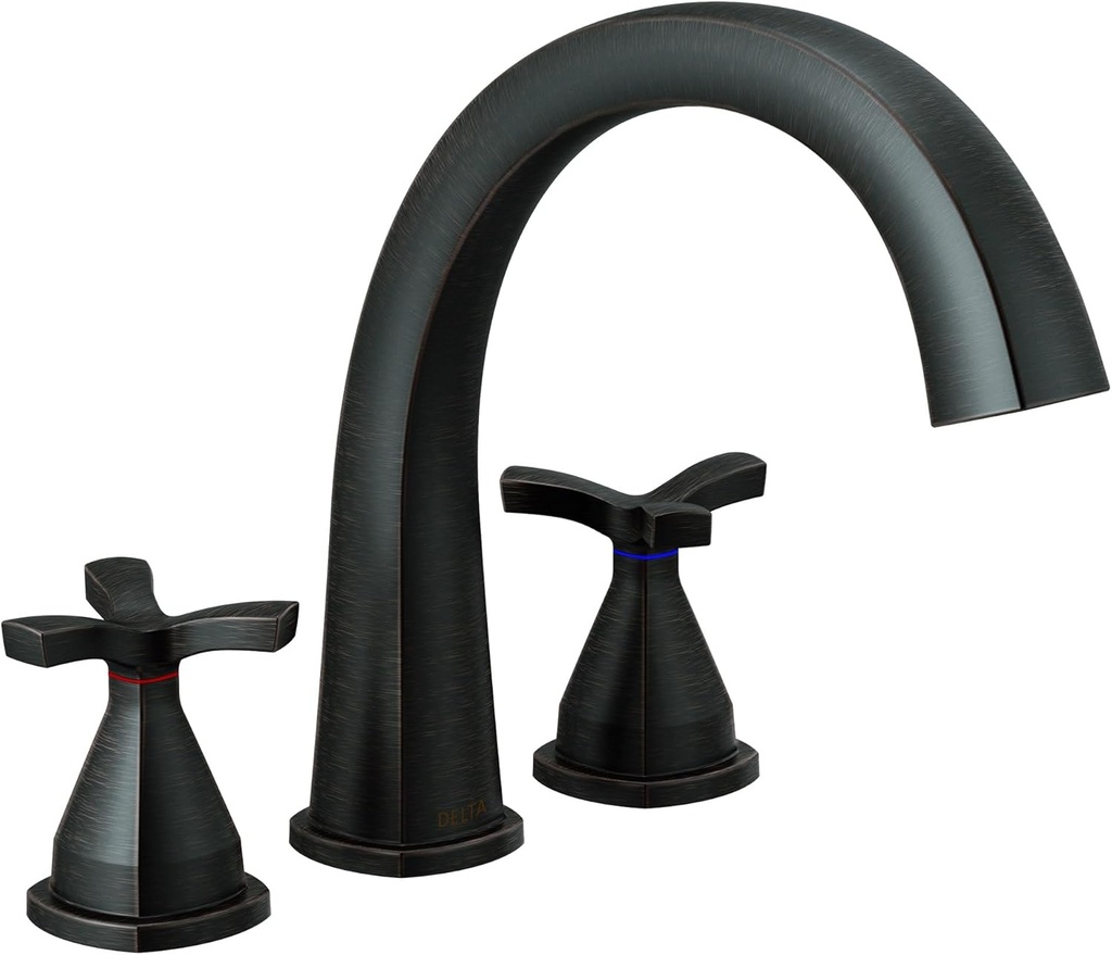 Delta Stryke Roman Tub Faucet, Oil Rubbed Bronze Deck Mount Bathtub Faucet, Venetian Bronze T27776-RB (Valve Sold Separately)