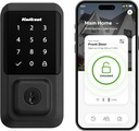 Kwikset Halo Wi-Fi Smart Lock, Keyless Entry Front Door Touchscreen Deadbolt, Matte Black Finish, Grade AAA Certified, UL Listed, Easy Install No Hub, App Control