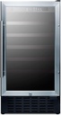 Summit 18” Wine Cellar, 34 Bottle, 3.3 cu.ft. Capacity, ADA Compliant Stainless Steel & Glass- SWC1840BADA