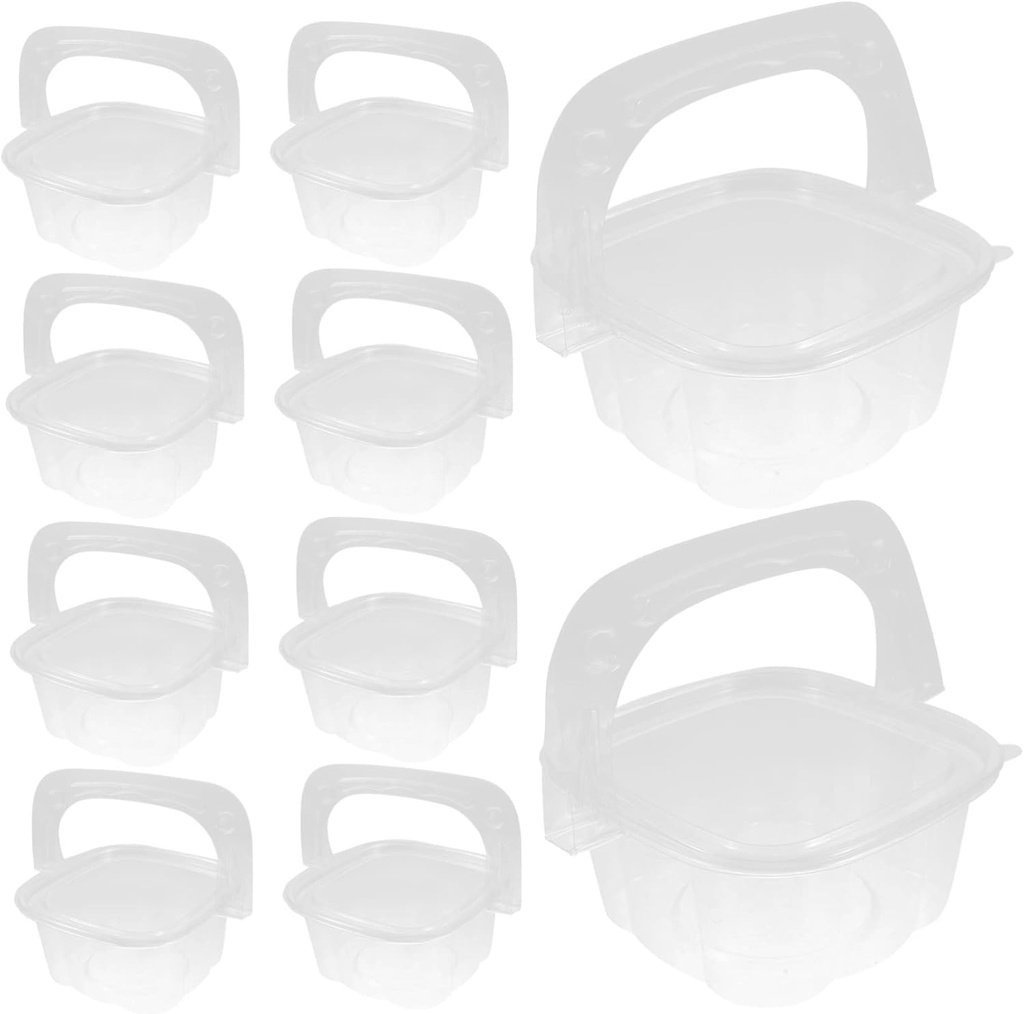 PRETYZOOM Cupcake Boxes for Mini Cakes 10 Pack Dessert Containers Lids Plastic Cake Storage Boxes Ideal for Baking Outdoor Events and Home Use