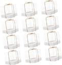 12 Pack Square Cake Boxes Clear Plastic Cupcake Containers Bakery Boxes Individually Packaged Ideal for Birthday Wedding