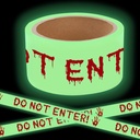 Glow in The Dark Halloween Decorations Caution Tape 2inx16.4ft Do Not Enter Scary Caution Tape Roll Hazard Warning Tapes Indoor Outdoor Barricade Safety Spooky DIY Home Party Door Danger Zones Office