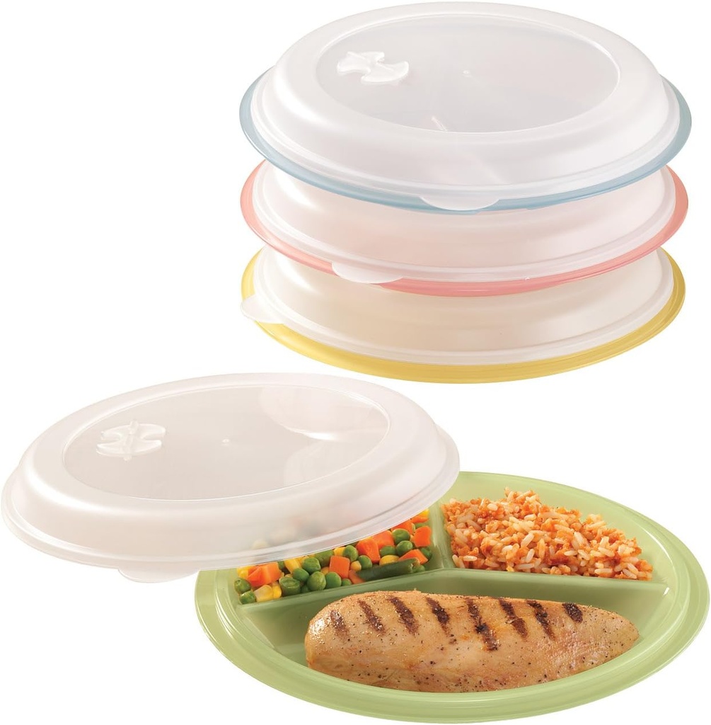 Miles Kimball Divided Plates And Food Storage Containers - Set Of 4