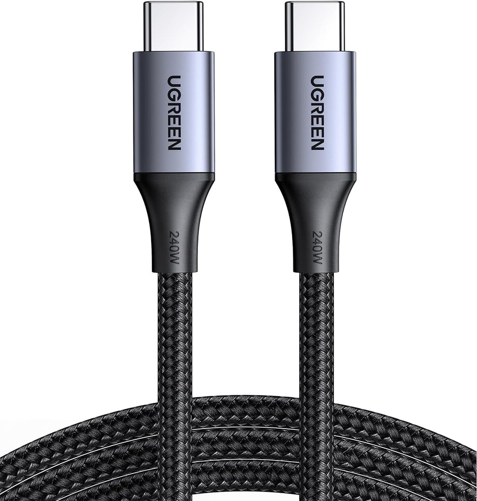 UGREEN 240W USB C to USB C Cable, Fast Charging USB C Cable for iPhone 17 Pro Max/16, Samsung Galaxy S25/S24, MacBook Pro/Air, iPad Pro/Air/Mini, Dell XPS, 6.6FT