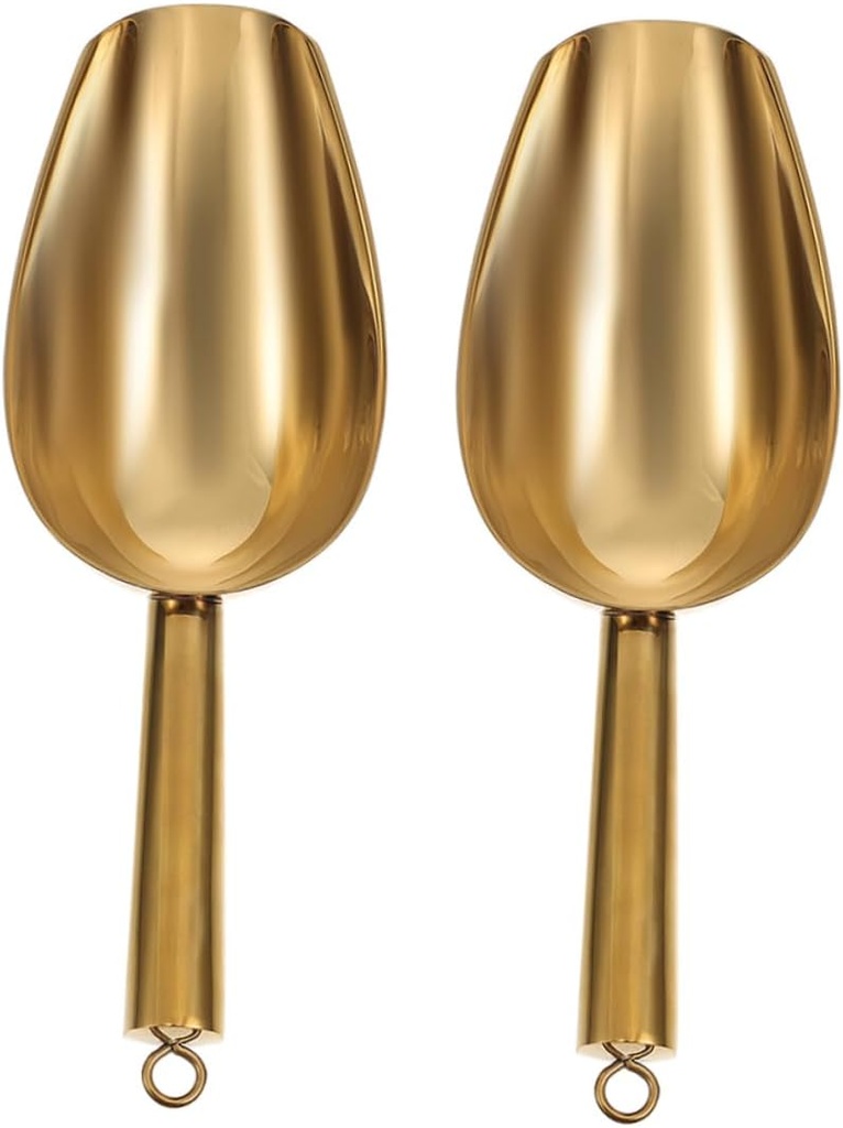 PRETYZOOM 2pcs Stainless Ice Scoops Ice Scoop for Machine Candy Nuts Beans Flour