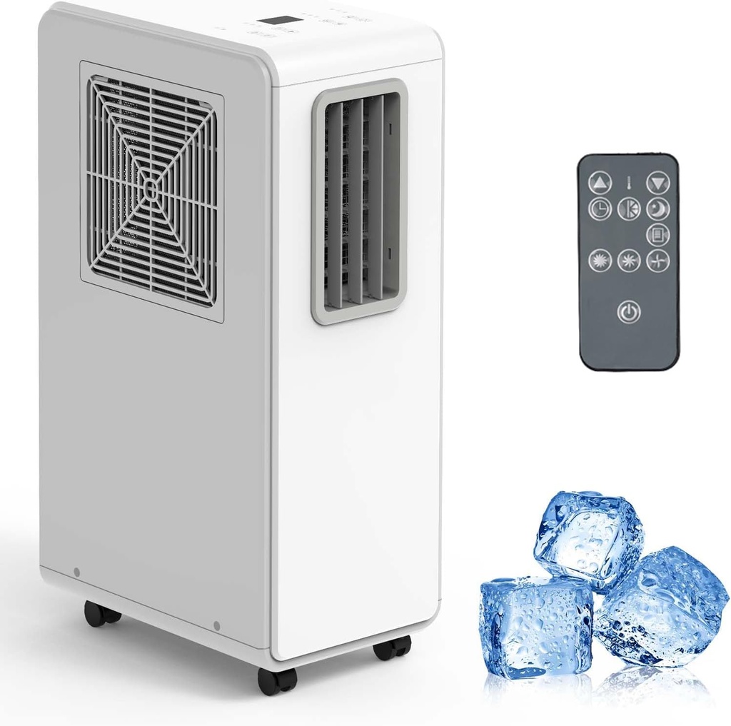 Portable Air Conditioner, 1800 BTU for Rooms, Quiet Operation Bedroom Air Cooler with Sleep Mode and Remote Control, Low power consumption