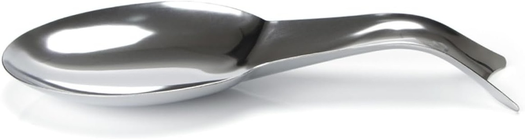 OUNONA 1pc Stainless Steel Ladle Stand Rustproof Spoon Rest for Kitchen Supplies Holder for Spatula and Soup Ladle Easy to Clean Storage Silver Kitchen Gadget