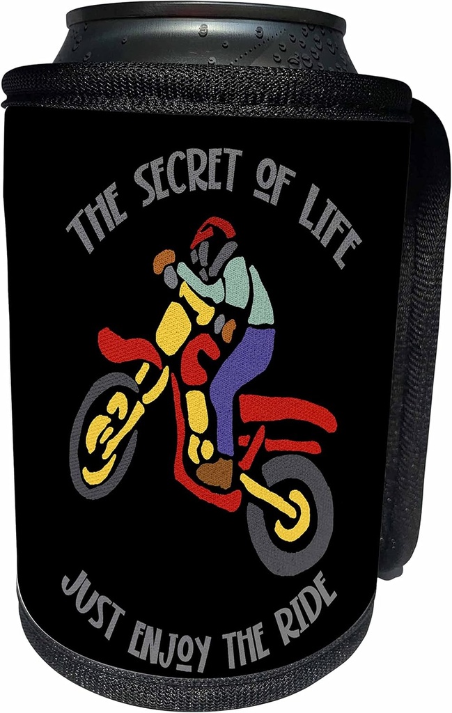 Can Cooler Bottle Wrap - Cool Colorful Dirt Bike Off Road Motorcycle enjoy the ride Sports and Hobbies