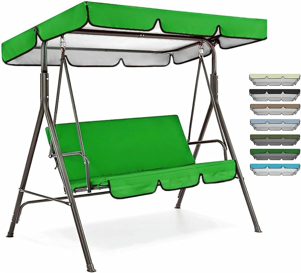 Swing Canopy Replacement, 2/3 Seat Shade Awning Cover Waterproof Garden, Seater Top Sun Porch Hammock for Outdoor, Patio, Chair Park, Yard Furniture