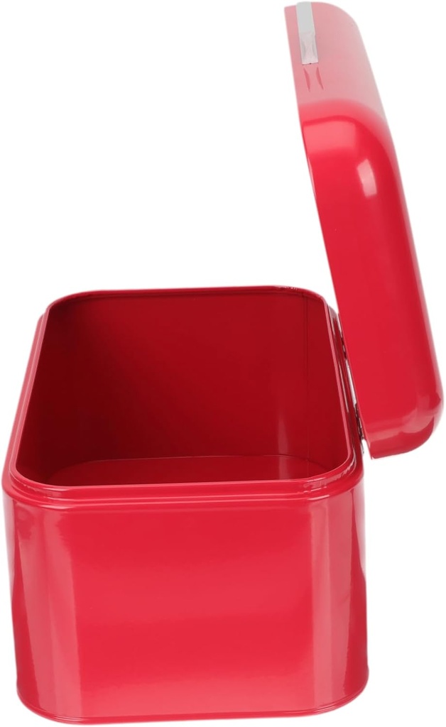 Vintage Iron Bread Storage Box Airtight Kitchen Organizer for Bread Buns and Pastries Metal Design for Home Bakery and Shops Red Retro Style